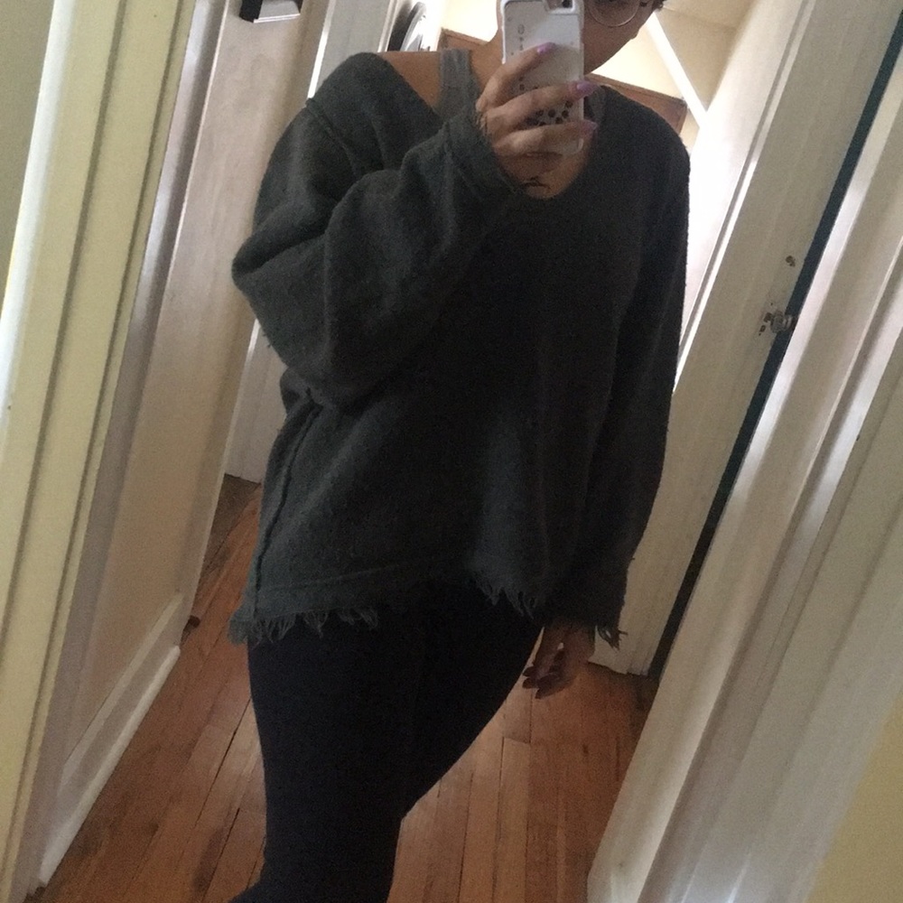 Green Multicolor Knitted Sweater